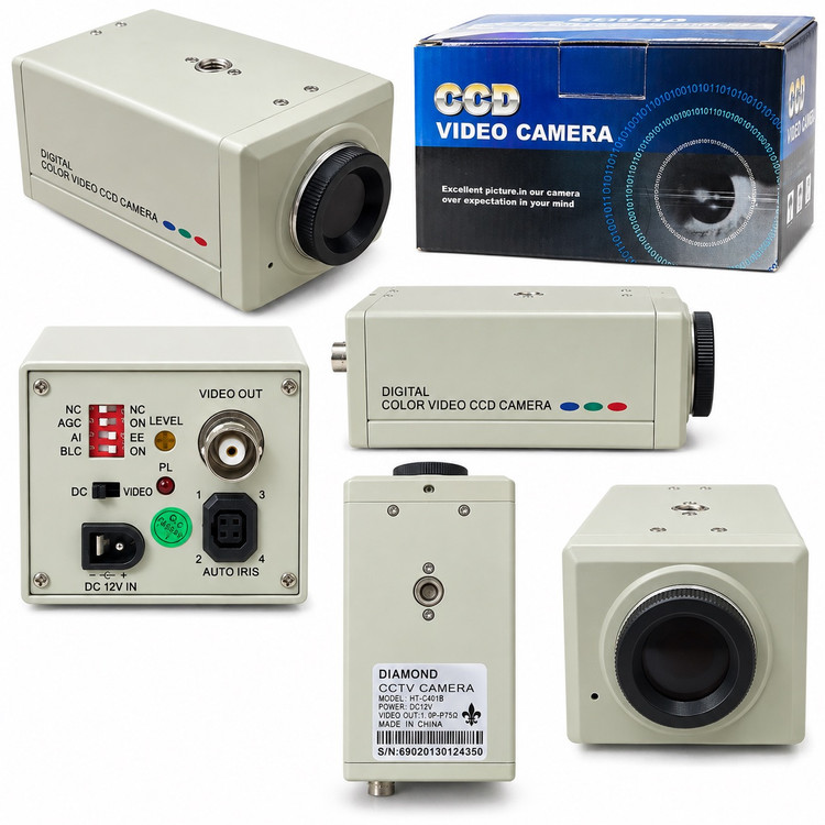 دوربین مداربسته باکس CCD دایموند Diamond مدل HT-C401B با خروجی BNC و Auto Iris