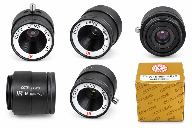 لنز ثابت دوربین مداربسته IR مدل TT-9716 – فاصله کانونی 16mm، دیافراگم F1.2، سنسور 1/3 اینچ